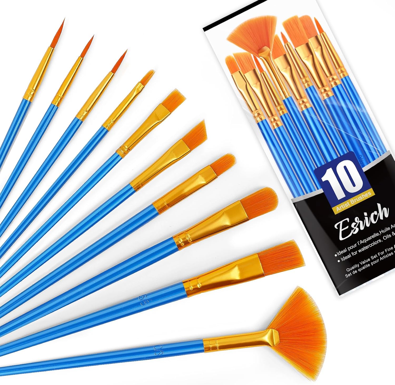 Paint Brush Set, 10 Brushes