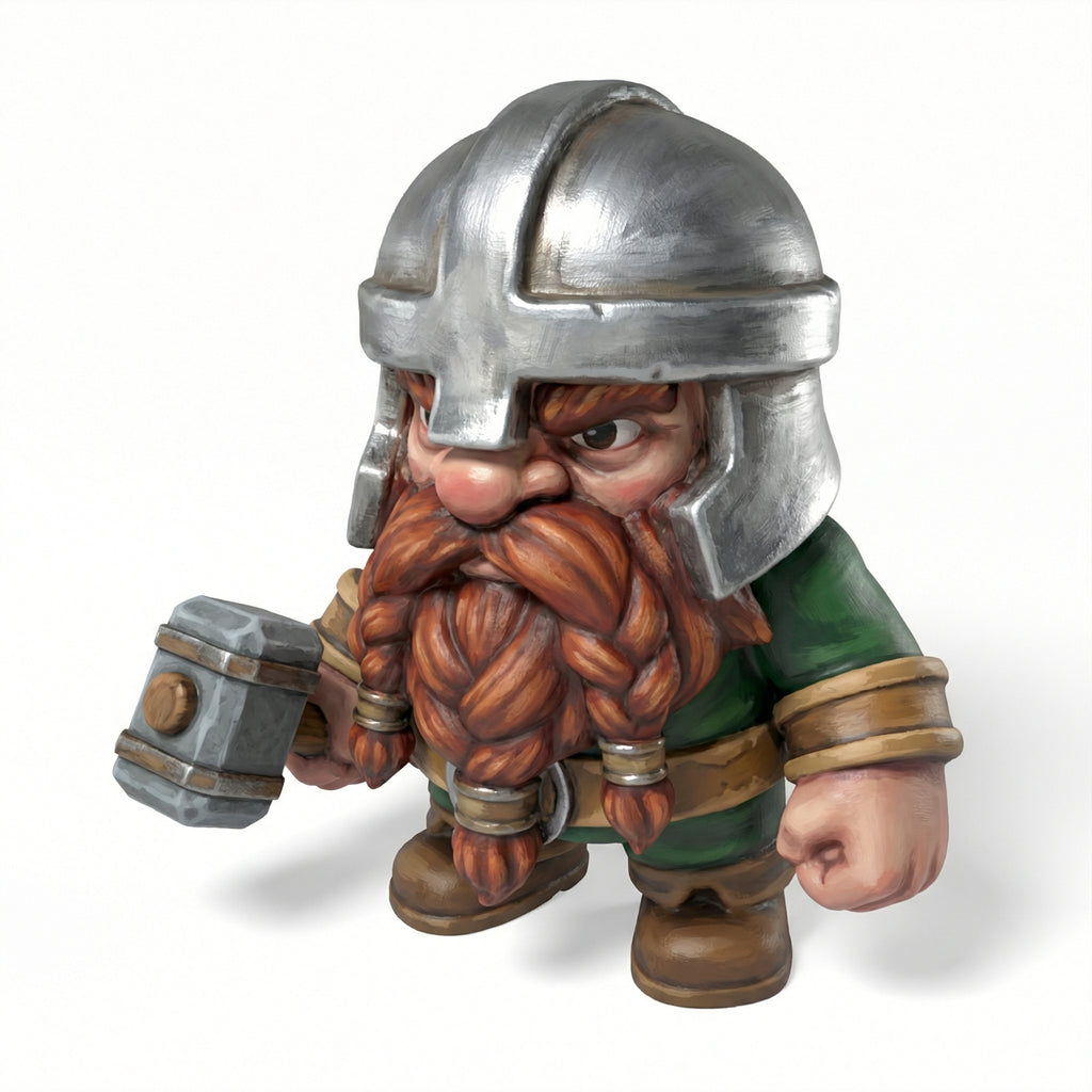 Paintable Dwarf Hammer Toy - A18