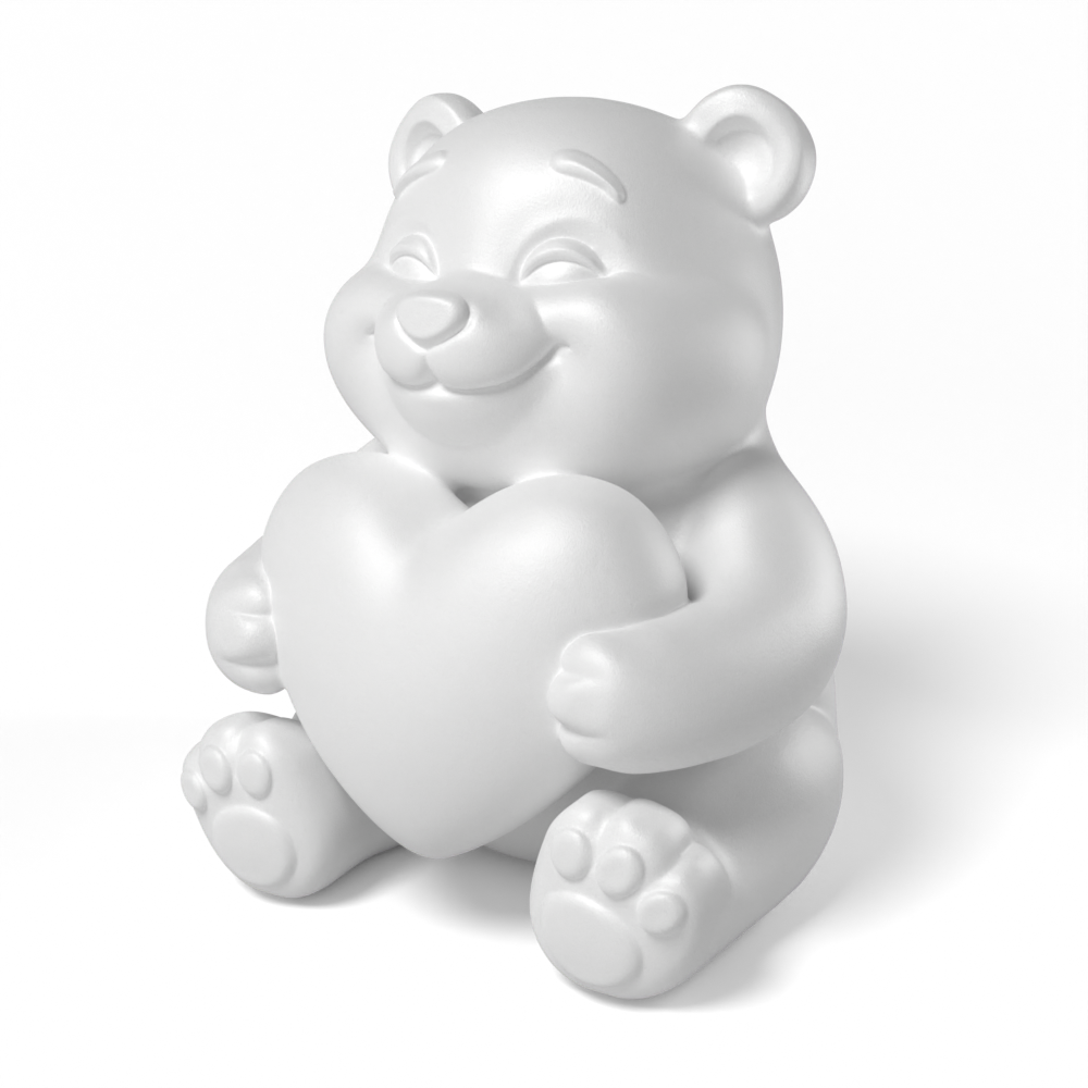 Paintable Bear Heart Toy - A37