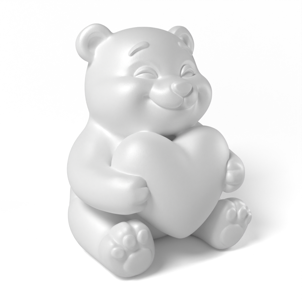 Paintable Bear Heart Toy - A37