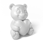 Paintable Bear Heart Toy - A43