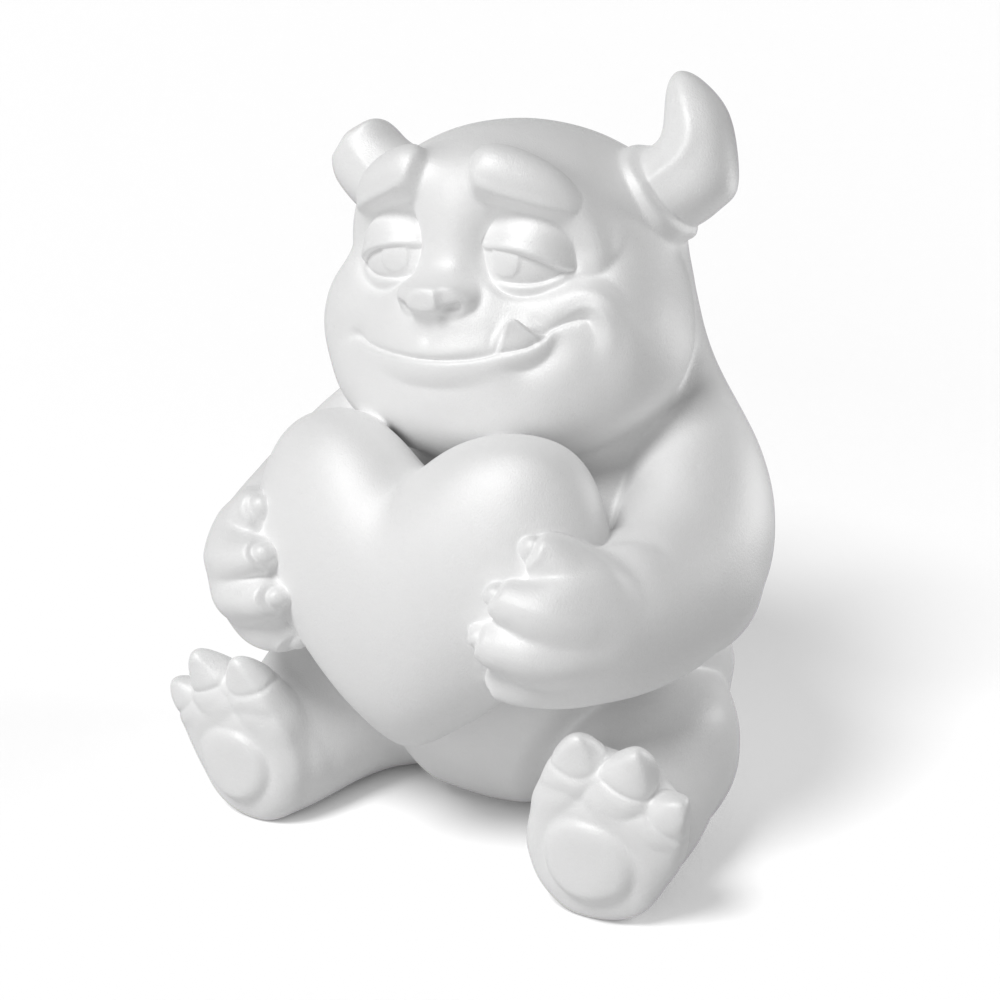 Unleash your artistic side with this DIY paintable creature figure. This blank art toy holds a heart, making it a unique canvas for customization and collecting.