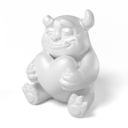 Unleash your artistic side with this DIY paintable creature figure. This blank art toy holds a heart, making it a unique canvas for customization and collecting.